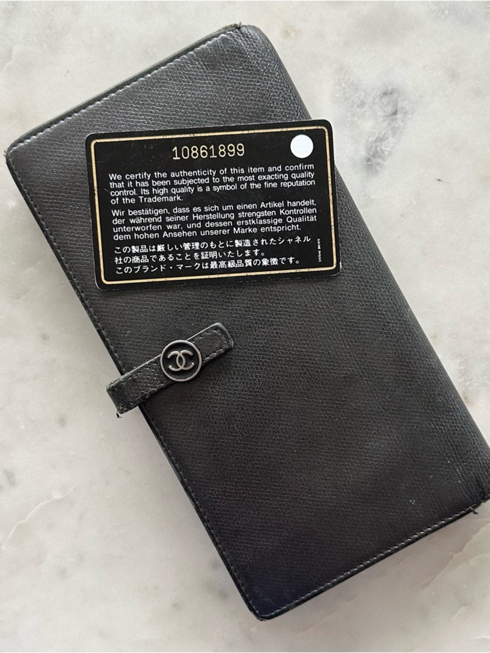 CHANEL Black Caviar Leather Long Wallet with CC Button - Picture 2 of 10